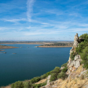 Paddeln im Stausee von Alange
