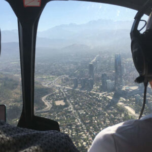 Hubschrauberflug über Santiago de Chile